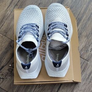 allbirds Women's White Knit Sneakers with Navy Accents